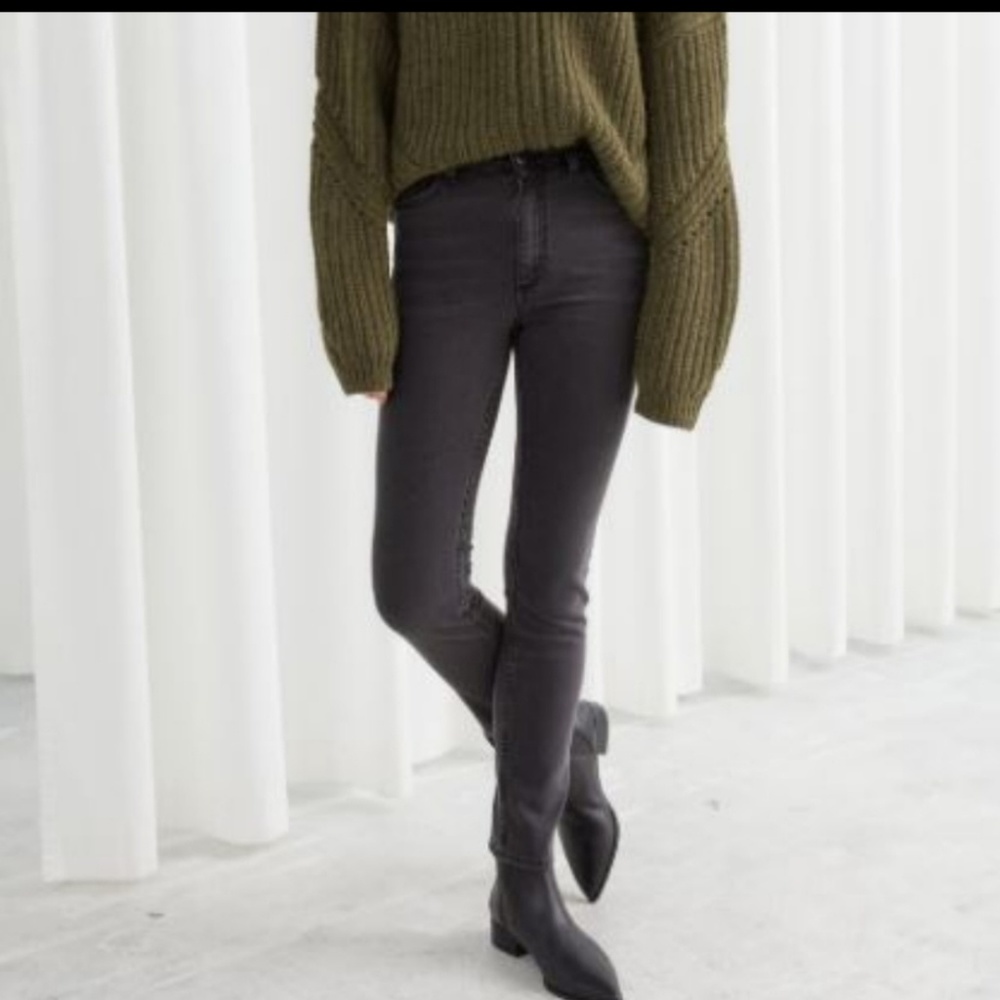 & other stories anthropologie gray highrise skinny